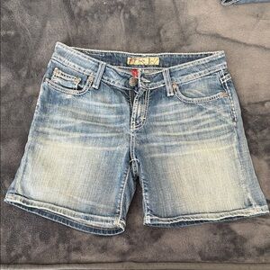 BKE Kate Light Blue Washed Denim Jean Shorts